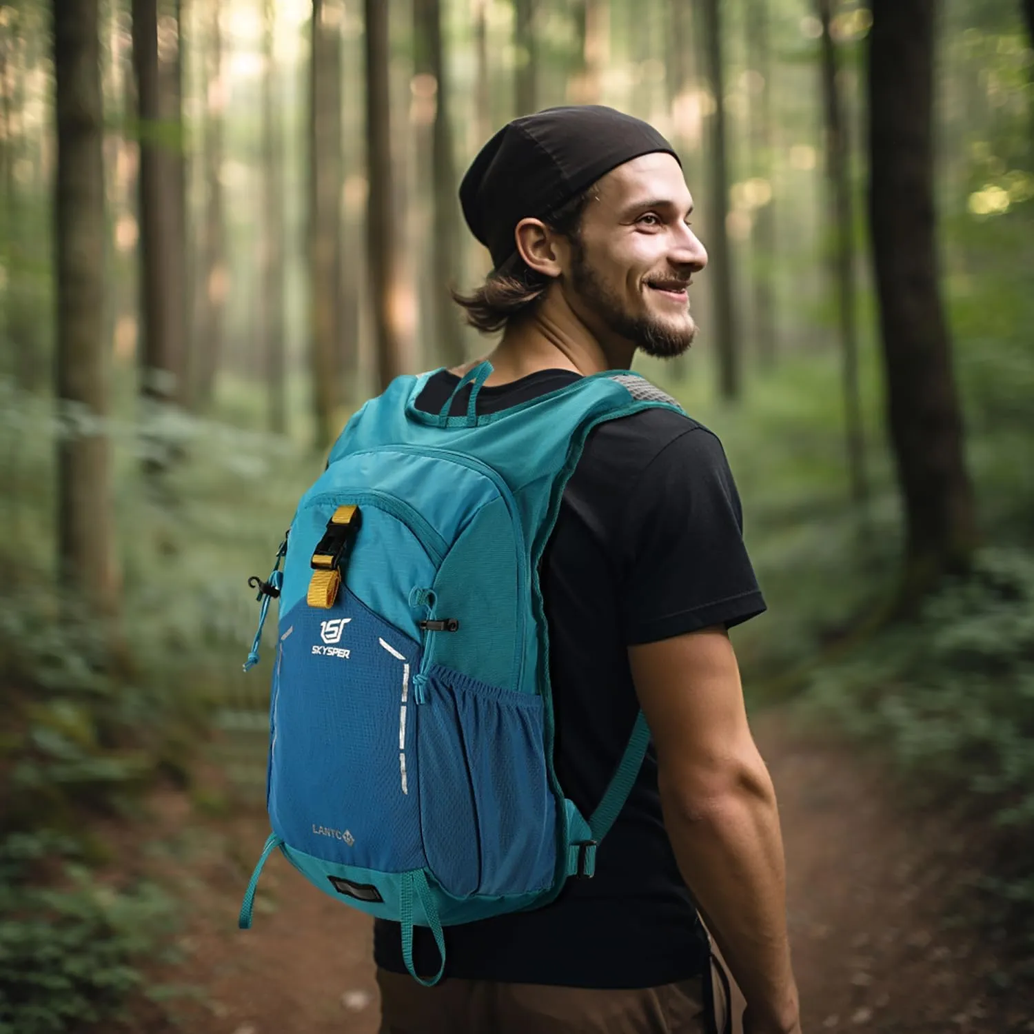 SKYSPER Small Hiking Backpack - 15L Travel Daypack Lightweight Bag Water Resistant Hiking Backpacks for Women Men(Blue)