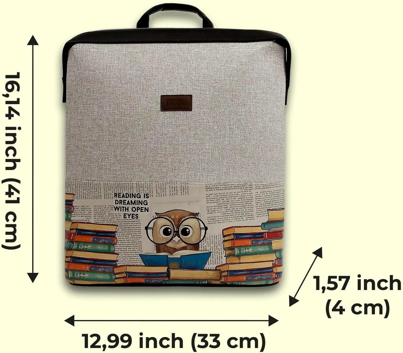 Slim Backpack for Women - Unique Design and Vegan Leather Laptop Work Travel Backpacks, The Wise Owl