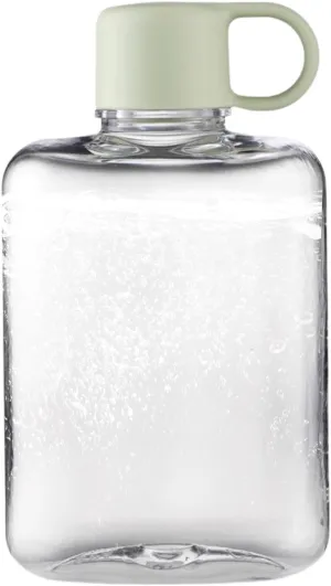 Slim Water Bottle - 360ml Portable Square Flat Water Bottle Cup, Reusable Tritan Travel Pocket Water Bottle, Travel Mug for Sports, Camping, Hiking
