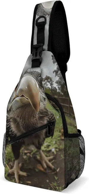 Sling Backpack Crossbody for Man Woman Bald Eagle Photos Cross Body Adjustable Chest Bag