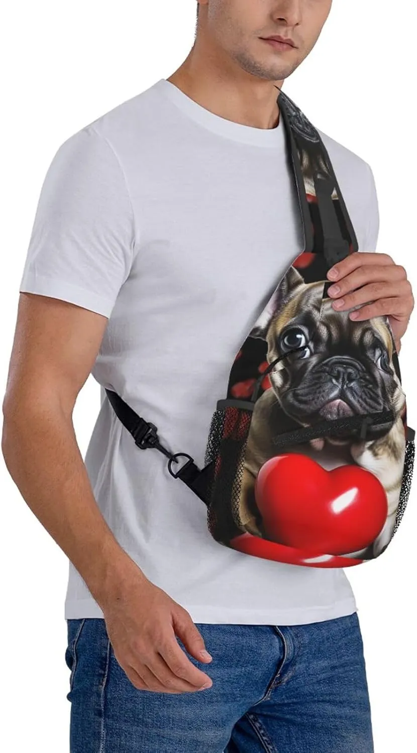Sling Bag for Women Men Crossbody Bag Sling Backpack Giraffe among flowers Cross Body Bag Adjustable Chest Bag