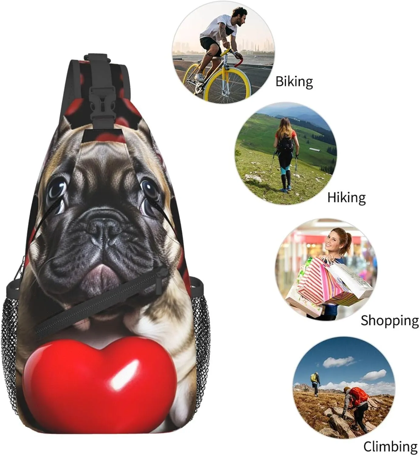Sling Bag for Women Men Crossbody Bag Sling Backpack Giraffe among flowers Cross Body Bag Adjustable Chest Bag