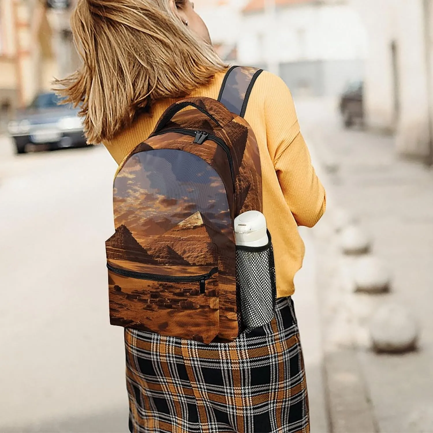 Small Backpacks Personalized Egyptian Pyramids Printing Travel Bag Lightweight Travel Backpack For Women Men