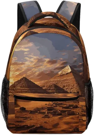 Small Backpacks Personalized Egyptian Pyramids Printing Travel Bag Lightweight Travel Backpack For Women Men
