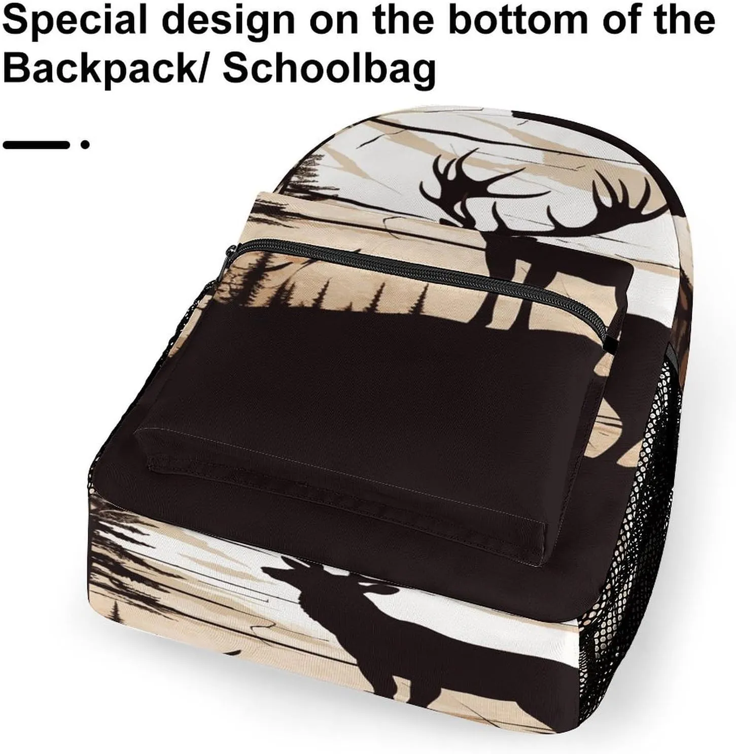 Small Backpacks Personalized Wild Elk Silhouette Printing Travel Bag Lightweight Travel Backpack For Women Men