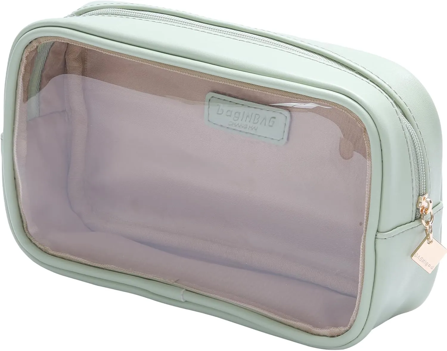 Small Makeup Bag for Purse,Clear Cosmetic Bag for Travel, Organizer Bag for Accessories Green