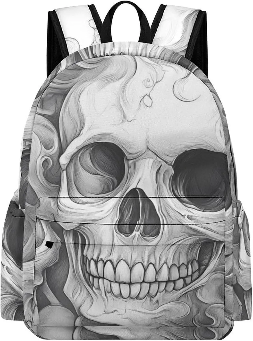 Smoky Skull Head Backpack for Mens Womens Shoulder Backpacks Travel Bag Laptop 16.5x11.8x5.9in