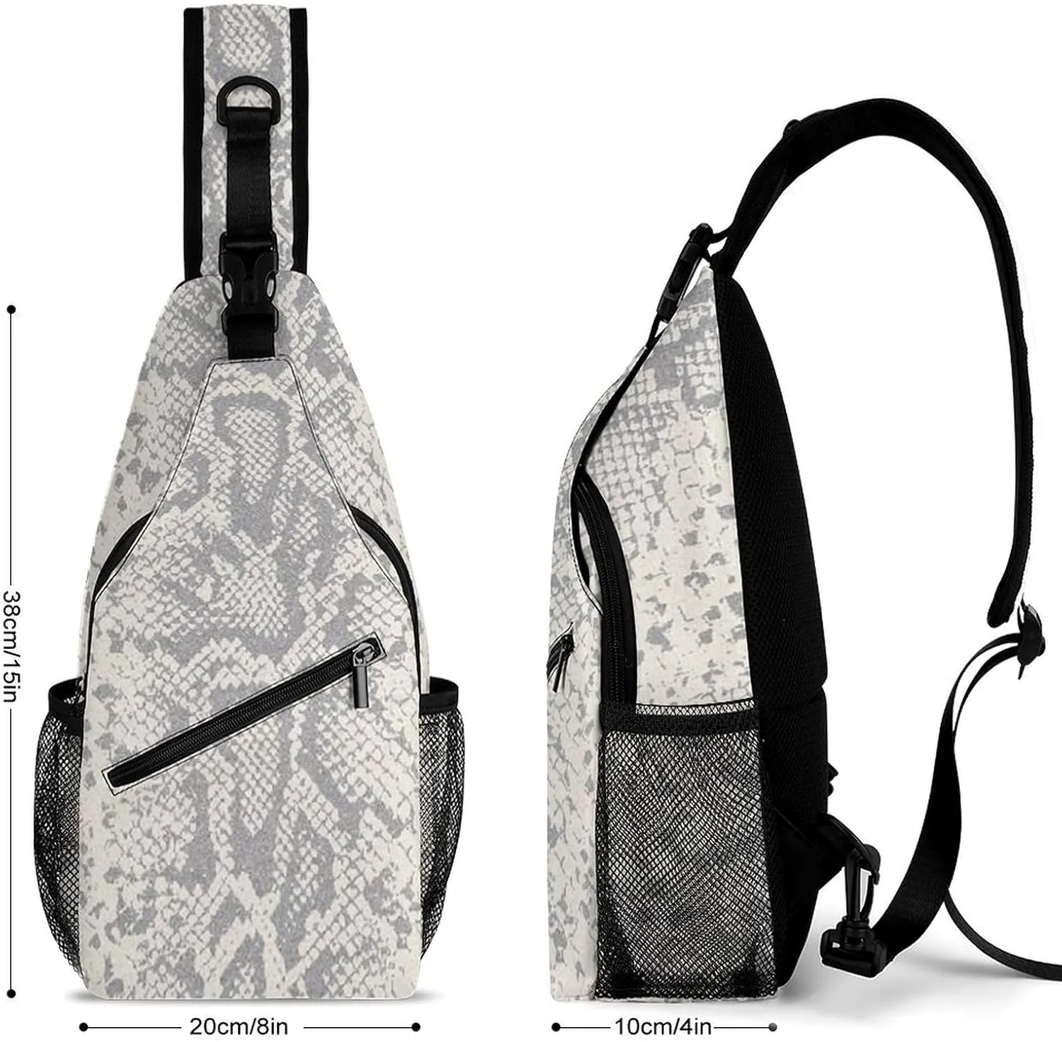 Snakeskin Print Sling Backpack Mans Woman Crossbody Backpack Chest Bag Running Daypack Hiking Bag Casual Daypacks Leisure Backpacks
