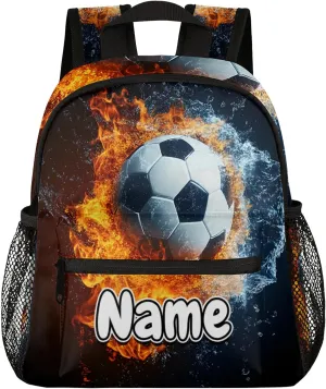 Soccer Personalized Backpack Bag with Name Lightweight Custom Shoulder Bags Waterproof Casual Backpacks Travel Laptop Bag for Work Picnic 12in