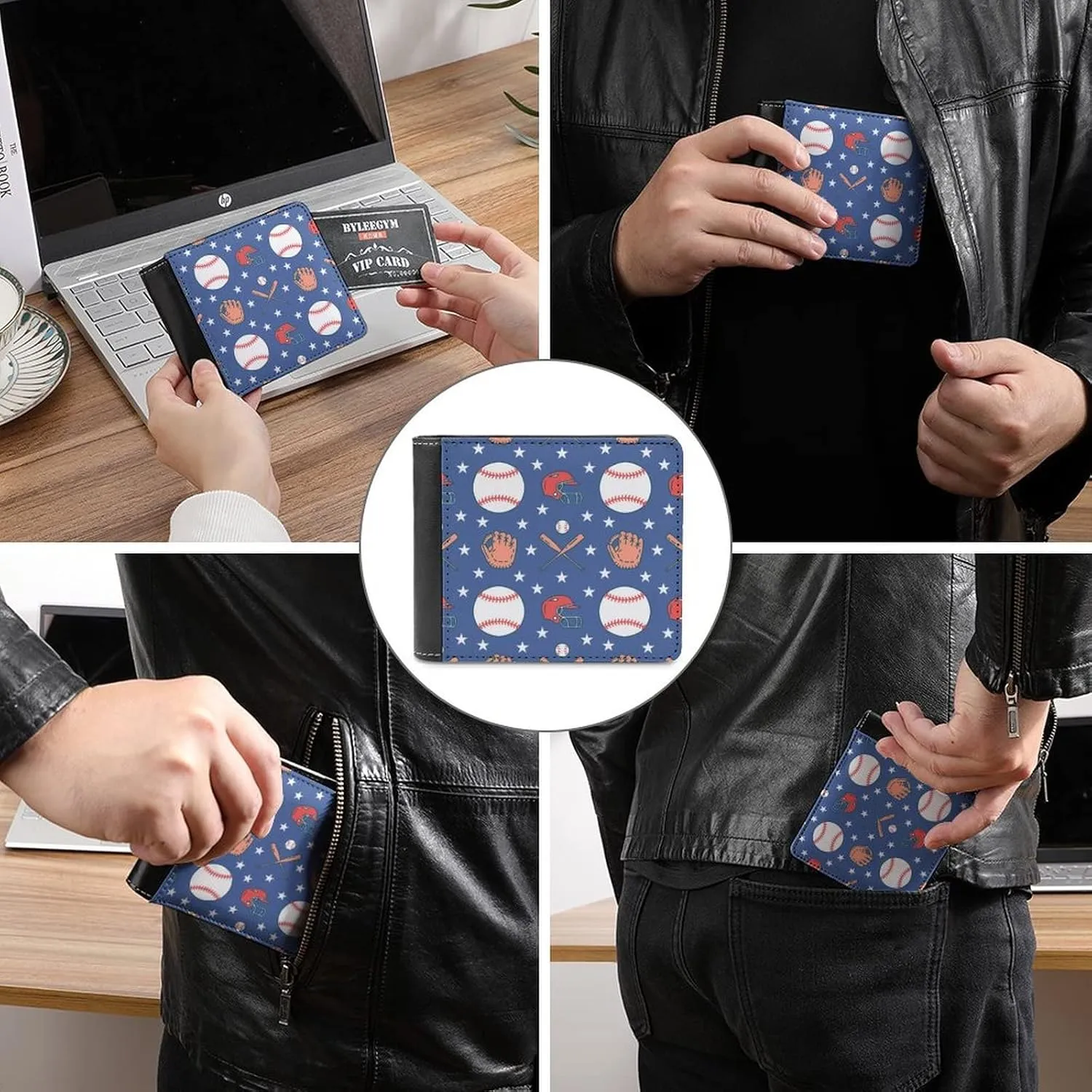 Soft PU Leather Bifold Wallet, Coin Purse Credit Pass Case, Durable Card-Holder Slim Billfold for Men Woman Money Storage