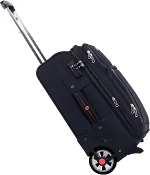 Softside Expandable Luggage with Large Spinner Wheels Checked-Luggage Suicase (Black, 25-Inch)