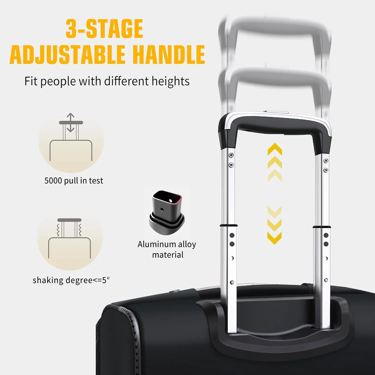 Softside Expandable Luggage with Large Spinner Wheels Checked-Luggage Suicase (Black, 25-Inch)
