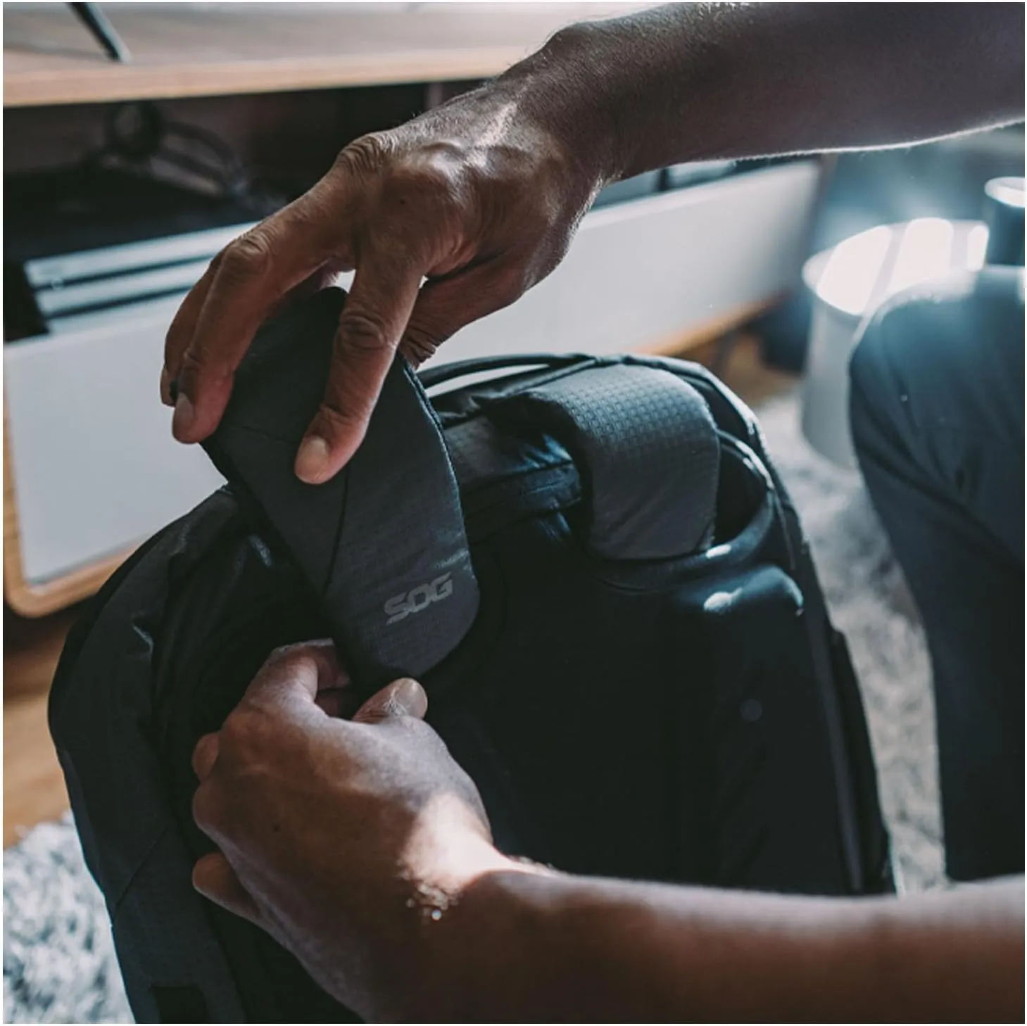 SOG Surrept/36 CS Liter Carry Lightweight Organized Functional Water-Resistant Nylon Travel Day Backpack, Charcoal/Bright Gray