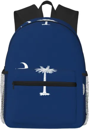 South Carolina Flag Print Comfortable Backpack Ideal For Travel, Outdoor And Everyday Use, Unisex