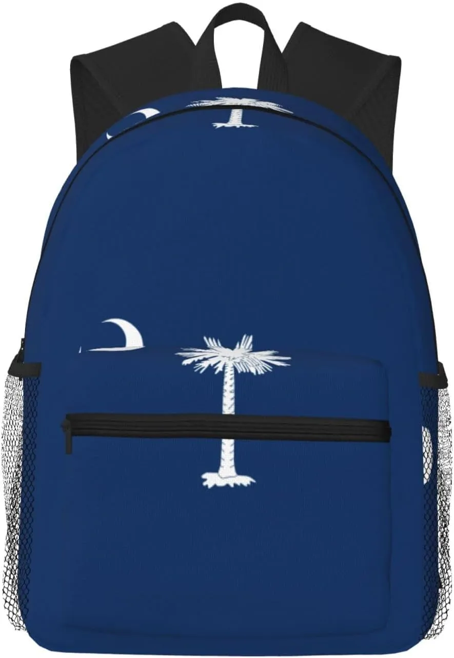 South Carolina Flag Print Comfortable Backpack Ideal For Travel, Outdoor And Everyday Use, Unisex