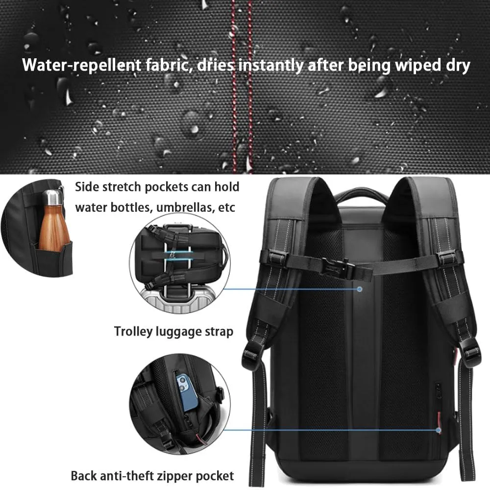 Space Vac Pro Backpack, Spacevac Pro Backpack, with Vacuum Seal Compression, 17”Laptop Vacuum Backpacks Travel with TSA Lock (NO Pump, C)