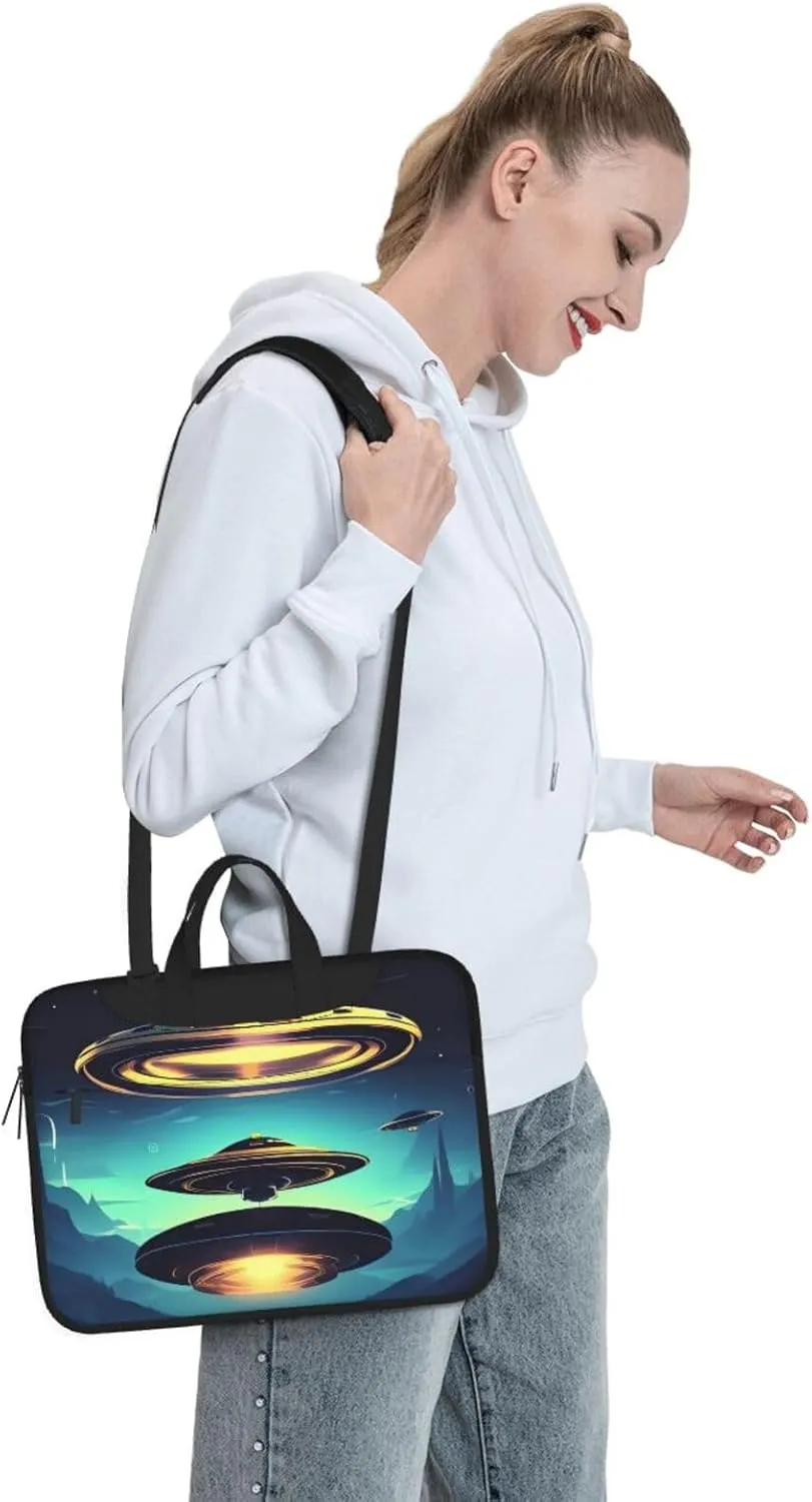 Spacecraft Descend Laptop Shoulder Bag Portable Laptop Bag Laptop Case Crossbody Briefcase w/Strap Handle