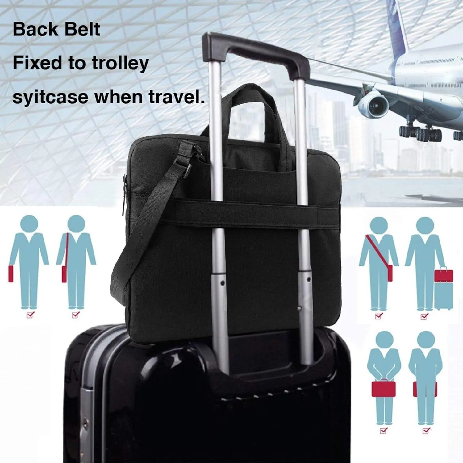 Spacecraft Descend Laptop Shoulder Bag Portable Laptop Bag Laptop Case Crossbody Briefcase w/Strap Handle