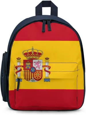 Spain Flag Unisex Small Backpack Lightweight Cute Shoulder Bag Travel Daypack