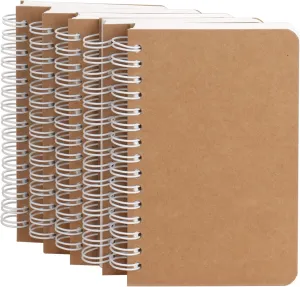 Spiral Notebook, 5 Pack Small Pocket Size Notebooks for Writing Drawing Note Taking, 3.5”x5.5”, 180 Ruled Pages, 90 Sheets