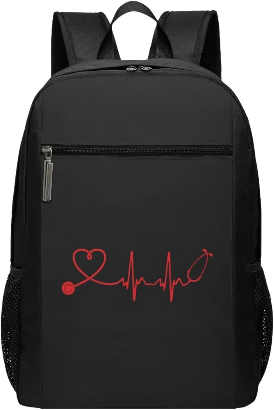 Stethoscope Heartbeat Doctor Nurse Travel Laptop Backpack, Business Anti Theft Slim Sturdy Laptops Backpacks, College Computer Bag Gift for Men & Women Fits 17 Inch Notebook,Black