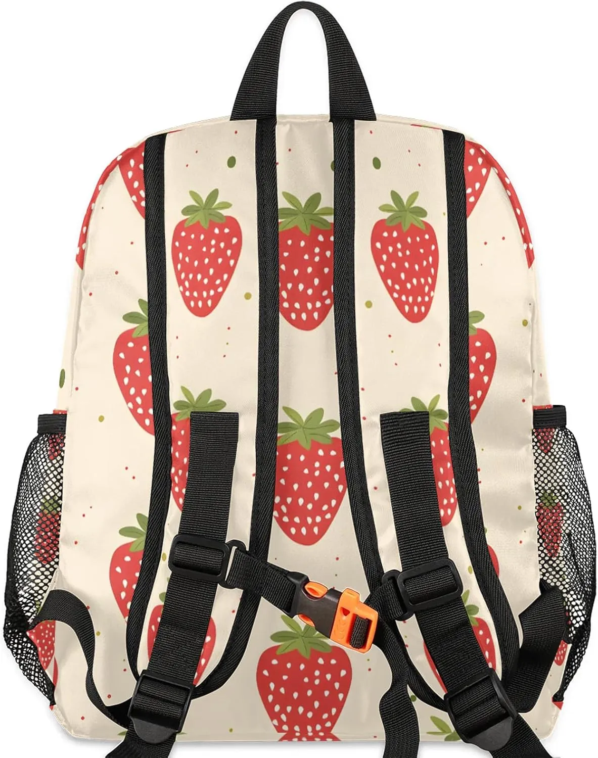 Strawberry Fruits Personalized Backpack Bag with Name Lightweight Custom Shoulder Bags Waterproof Casual Backpacks Travel Laptop Bag for Work Picnic 12in