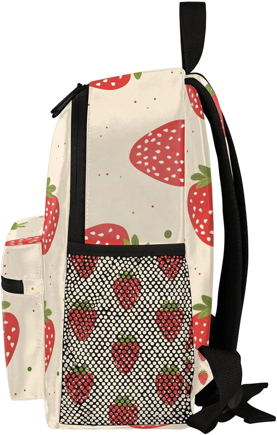 Strawberry Fruits Personalized Backpack Bag with Name Lightweight Custom Shoulder Bags Waterproof Casual Backpacks Travel Laptop Bag for Work Picnic 12in