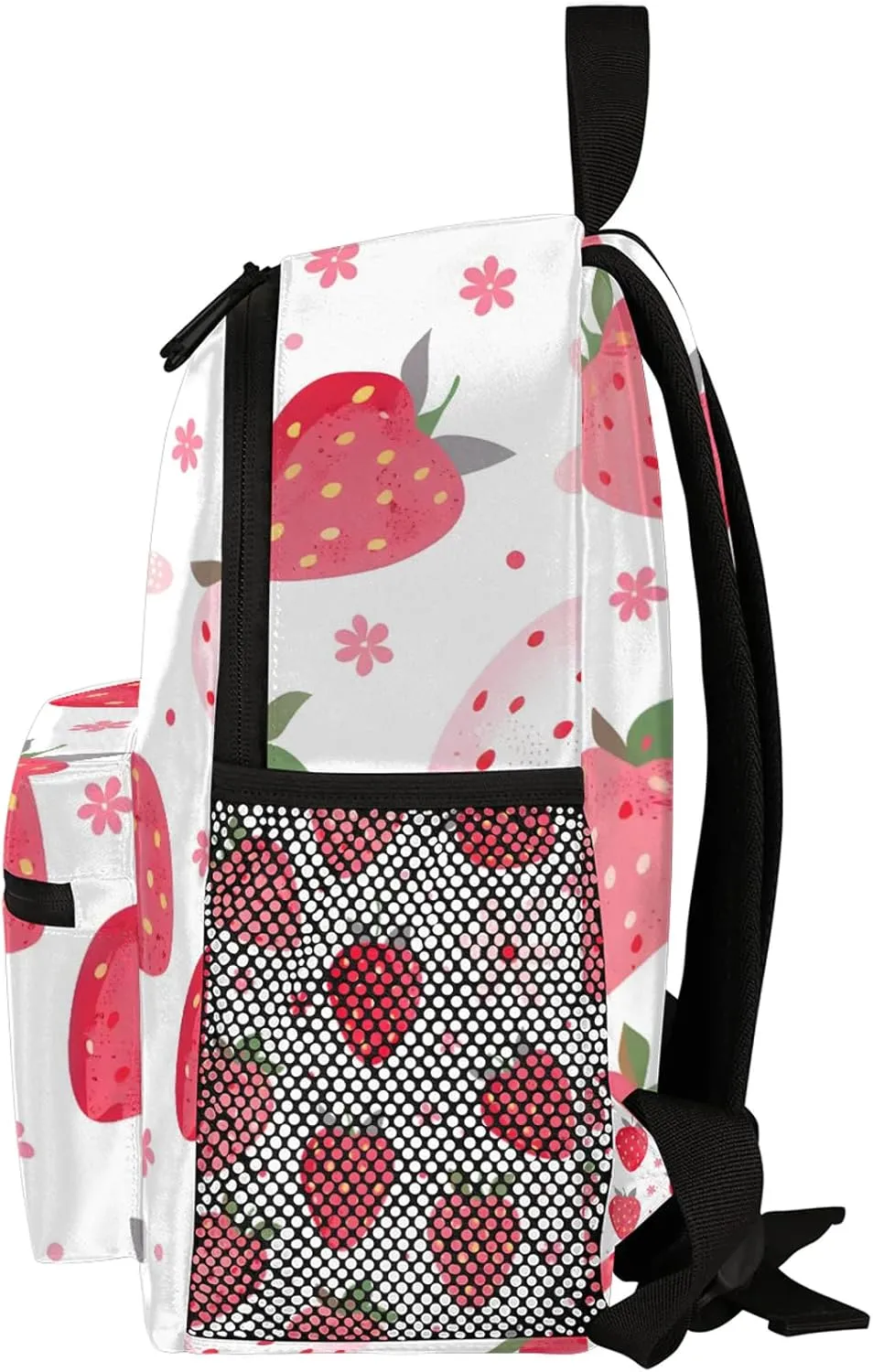 Strawberry Theme Personalized Backpack Bag with Name Lightweight Custom Shoulder Bags Waterproof Casual Backpacks Travel Laptop Bag for Work Picnic 12in