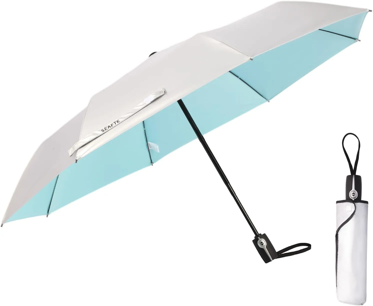 Sun Umbrella for Travel UPF 50  UV Protection 46 Inch Windproof Auto Open/Close, Sun Blocking & Rainproof Compact Umbrella for Men and Women