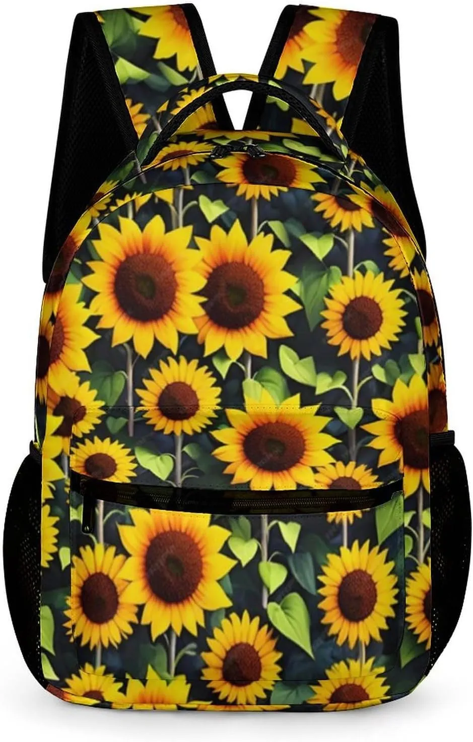 Sunflower Backpack for Kids Girls Boys School, 16 Inches Cute Sunflowers Theme Bookbag, Adjustable, Lightweight, Large Capacity, Colorful Daily Casual Backpacks