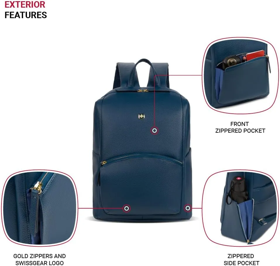 SwissGear Serenity Luxe Women's Laptop Backpack, Blue, 16 Inches