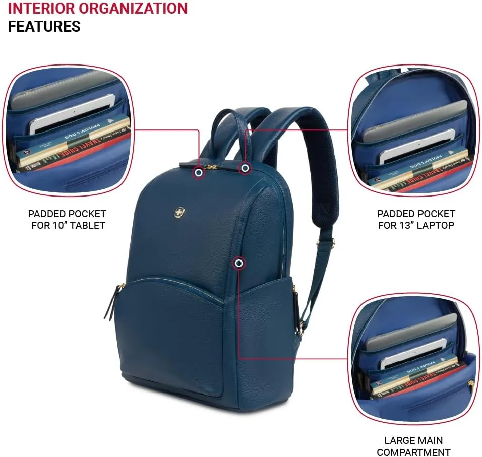 SwissGear Serenity Luxe Women's Laptop Backpack, Blue, 16 Inches