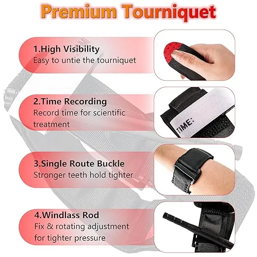Tactical Molle Tourniquet Pouch Kit with TQ Tourniquet,Trauma Medical Shear,Penlight,Pen,Molle Tourniquet Holder Holster Kit for Outdoor Hiking Camping Survival First Aid (Khaki)