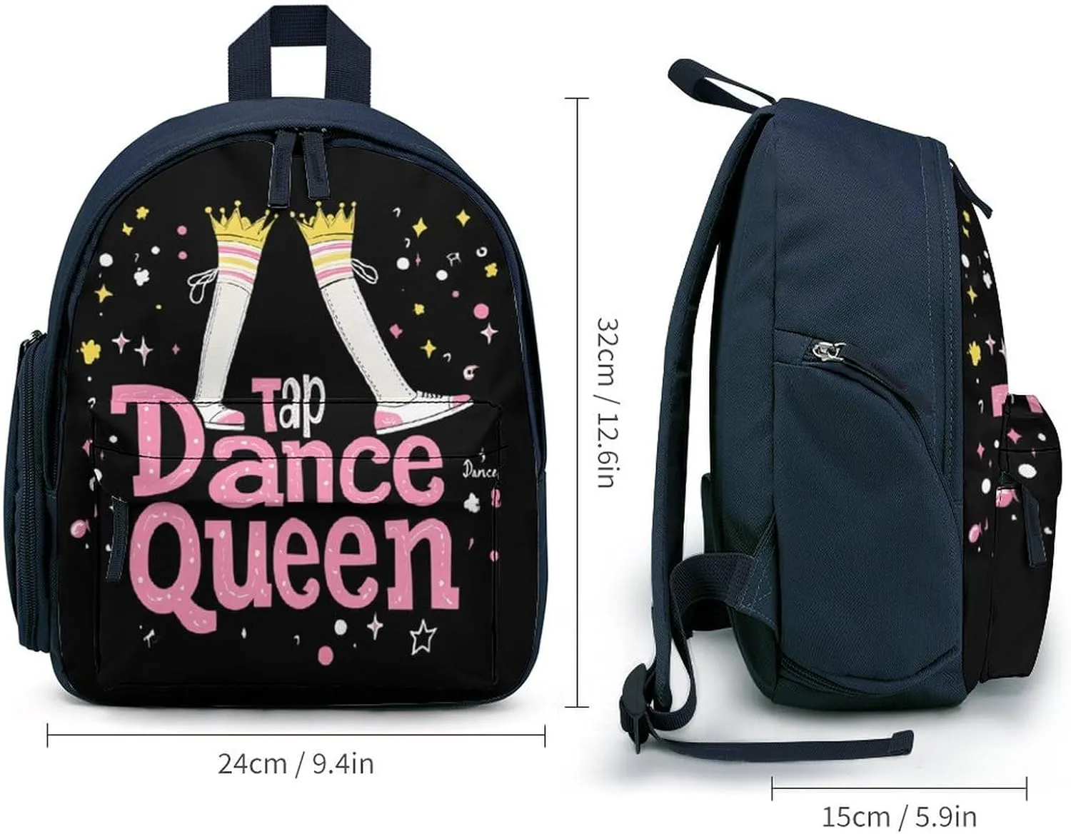 Tap Dance Queen Cute Backpack Shoulders Bag Casual Daypacks Travel Back Pack for Camping Hiking Blue-style
