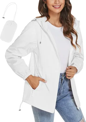 TCOT Womens Rain Jackets Waterproof Windbreaker Jackets lightweight Portable Rain Coat