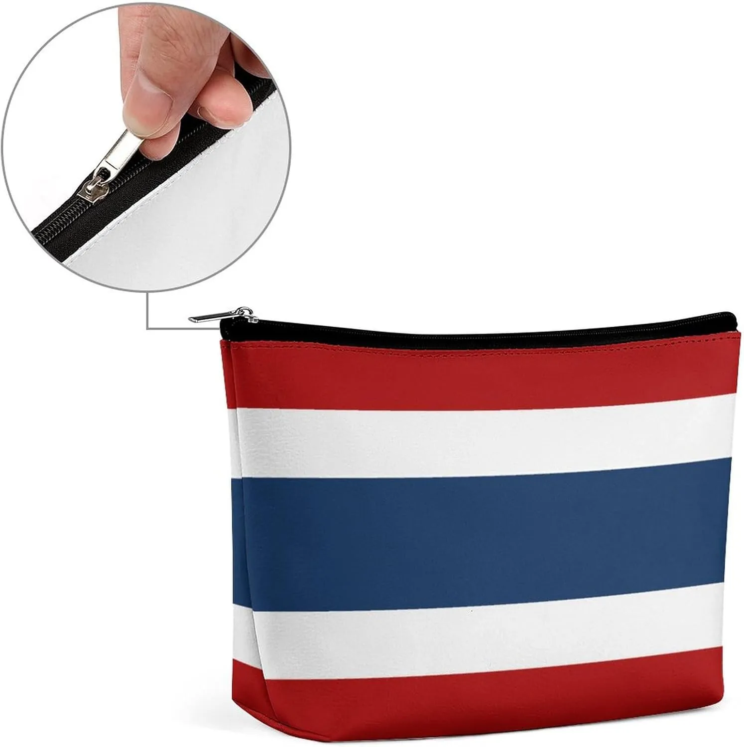 Thailand Flag Cosmetic Bag Makeup Organizer Travel-Friendly Pouch for Girls Women