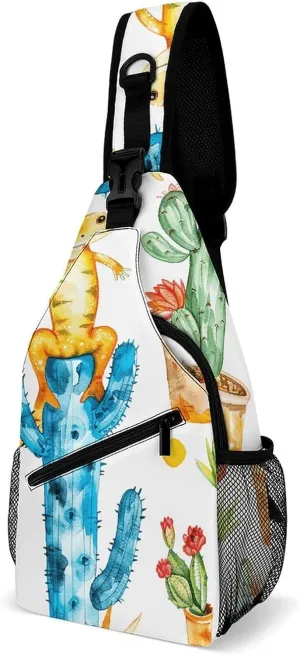 The Fish Are Swimming Around Sling Bag Lightweight Crossbody Chest Pack Travel Shoulder Bag with Adjustable Strap