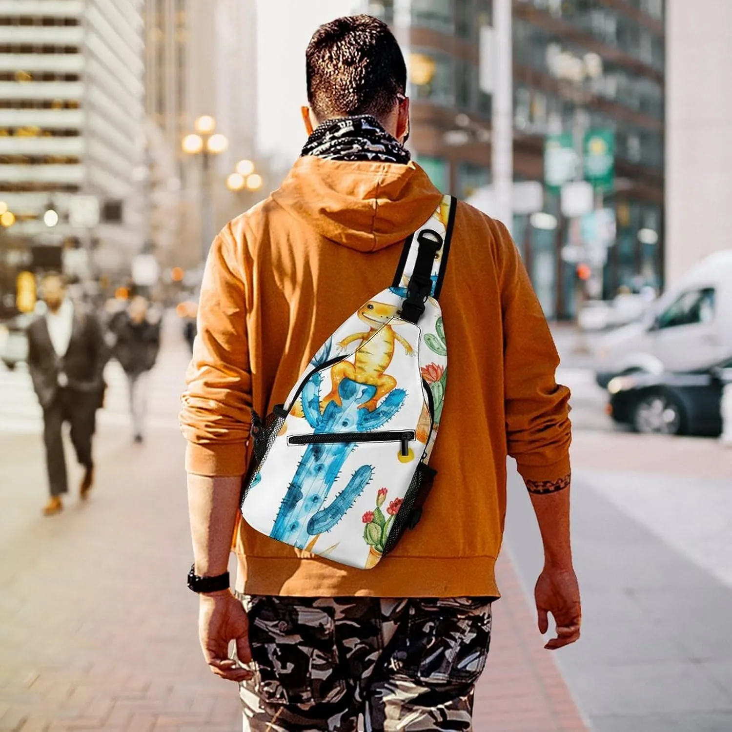 The Fish Are Swimming Around Sling Bag Lightweight Crossbody Chest Pack Travel Shoulder Bag with Adjustable Strap