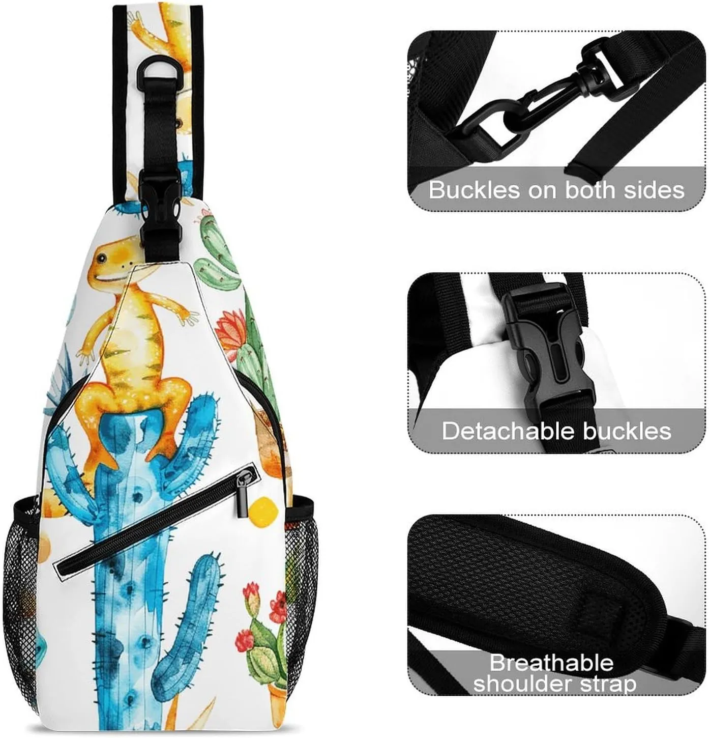 The Fish Are Swimming Around Sling Bag Lightweight Crossbody Chest Pack Travel Shoulder Bag with Adjustable Strap