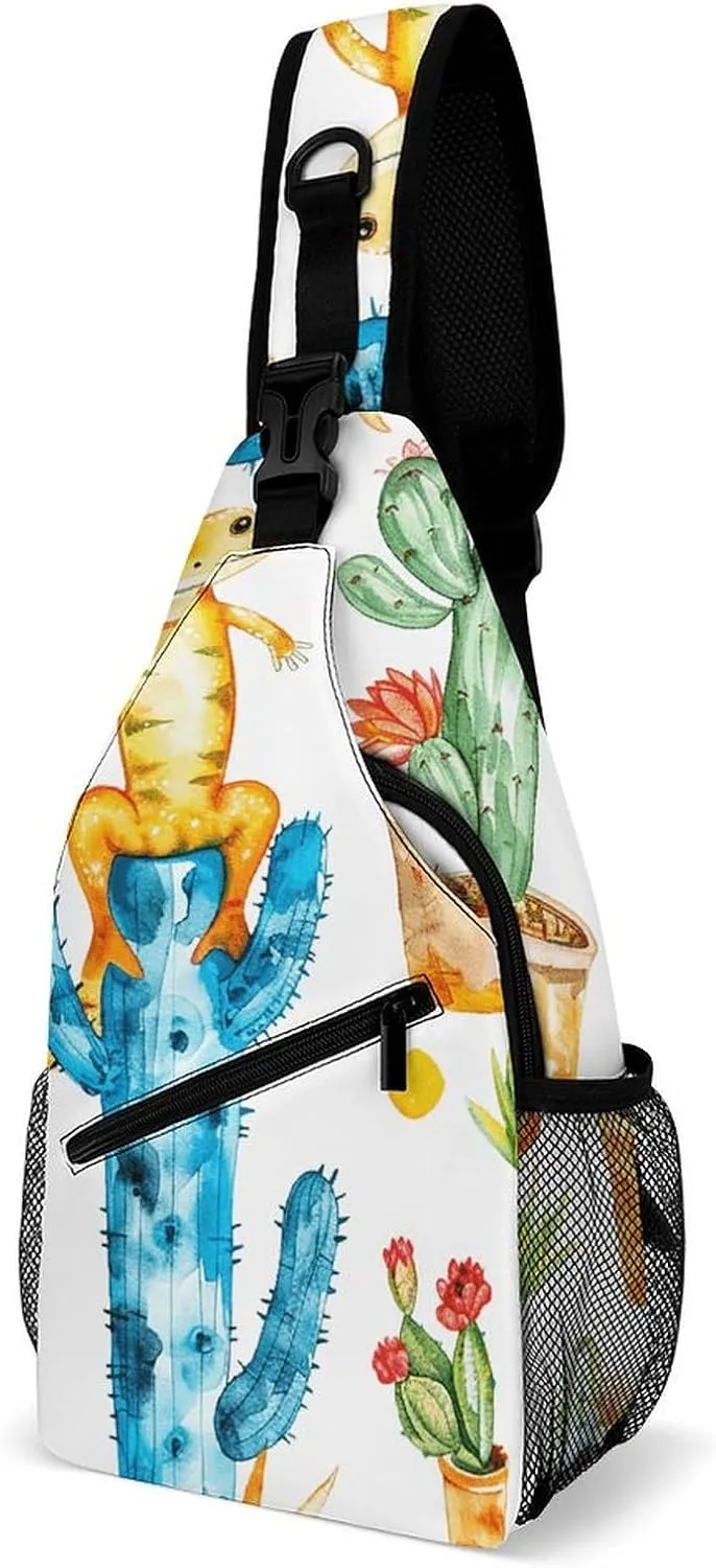 The Fish Are Swimming Around Sling Bag Lightweight Crossbody Chest Pack Travel Shoulder Bag with Adjustable Strap