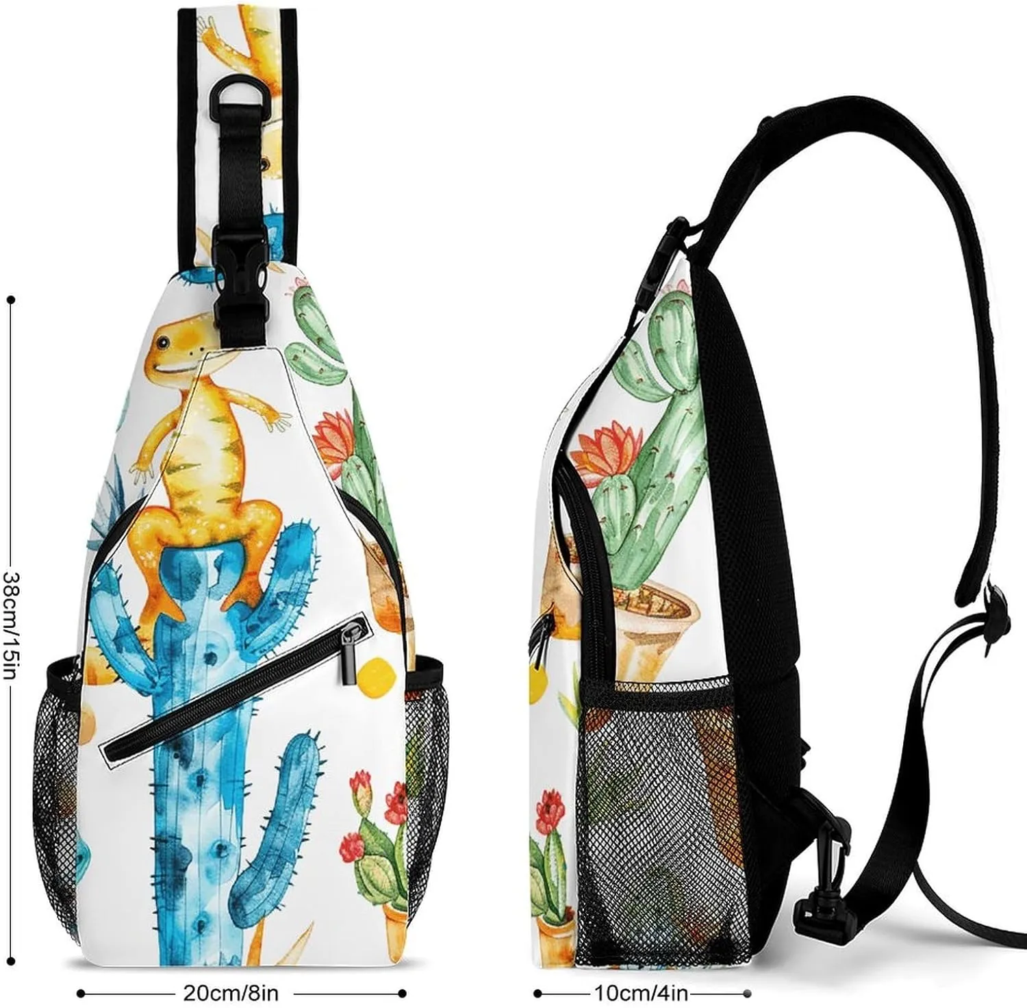 The Fish Are Swimming Around Sling Bag Lightweight Crossbody Chest Pack Travel Shoulder Bag with Adjustable Strap