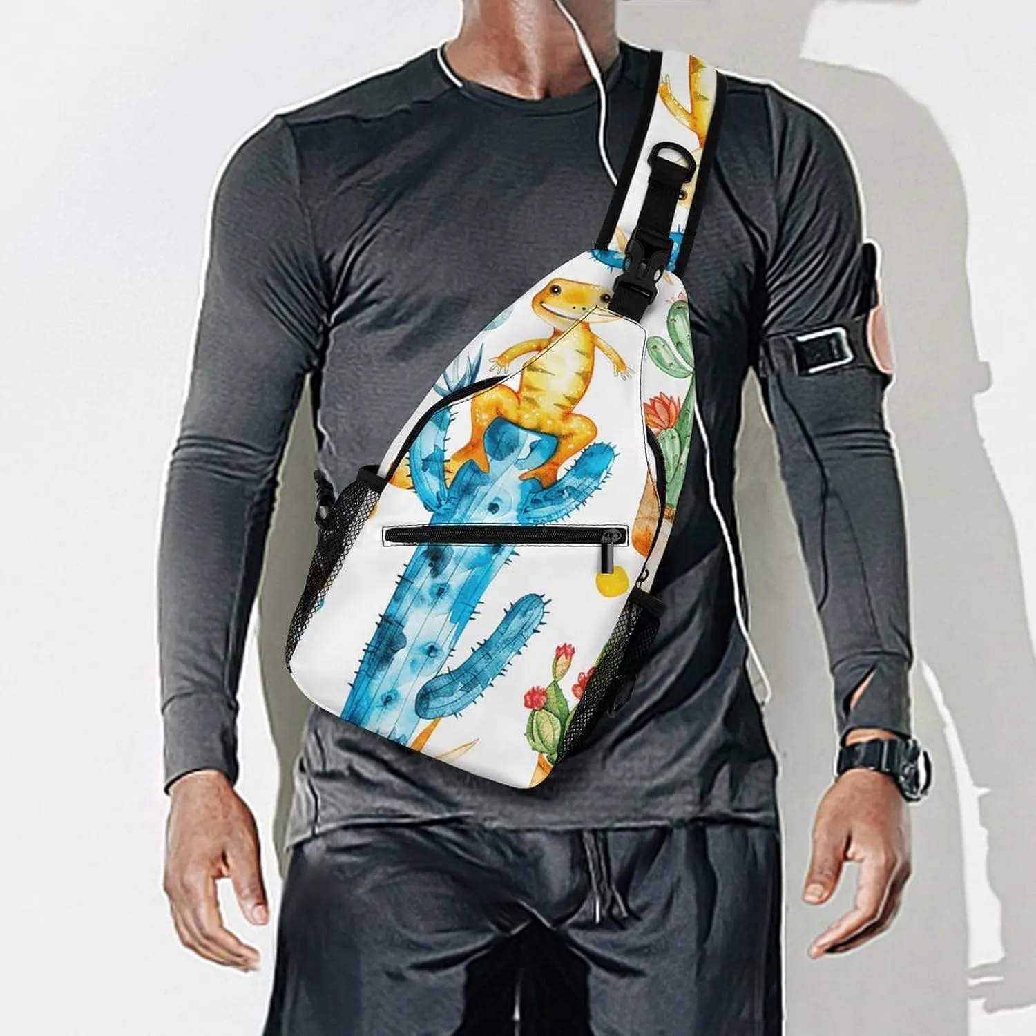 The Fish Are Swimming Around Sling Bag Lightweight Crossbody Chest Pack Travel Shoulder Bag with Adjustable Strap