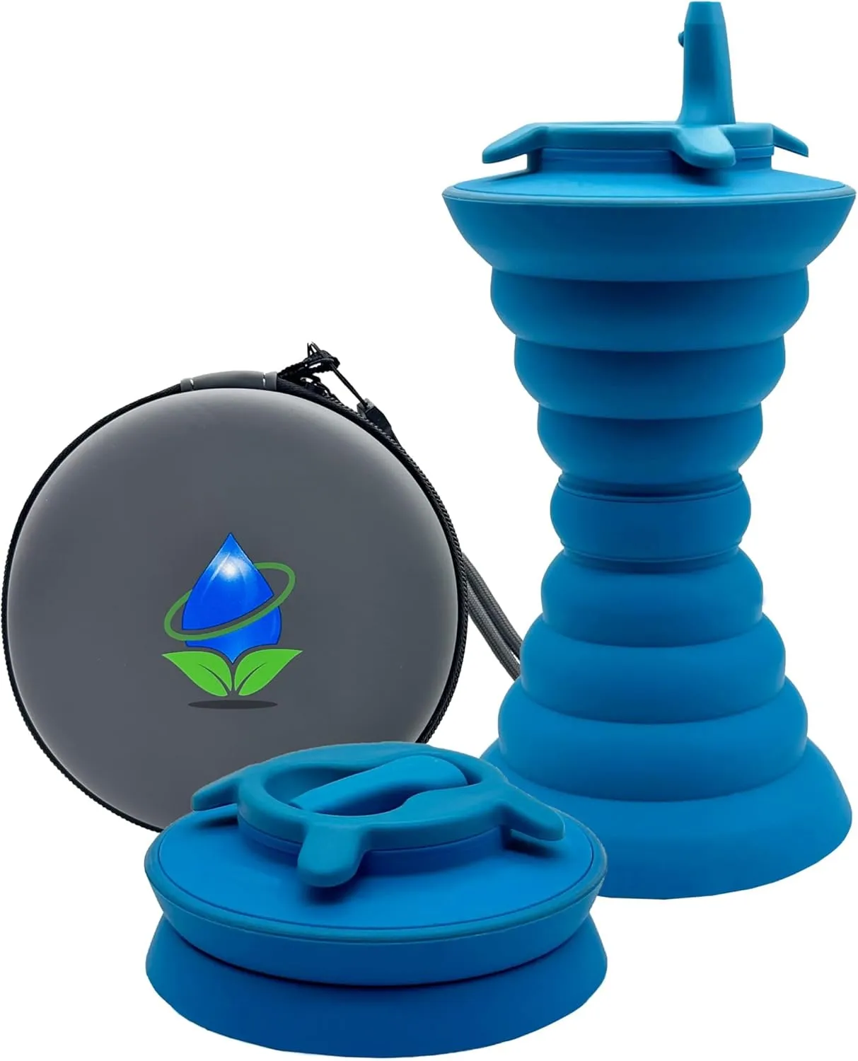 The Pocket Bidet® Bundle: Portable Travel Bidet with Zip Case & Adjustable Neck Strap. Collapsible Design, Easy to Spray, Flying Saucer Bidet for Men & Women, Fits in a Purse or Bag (Blue, 500 ml)