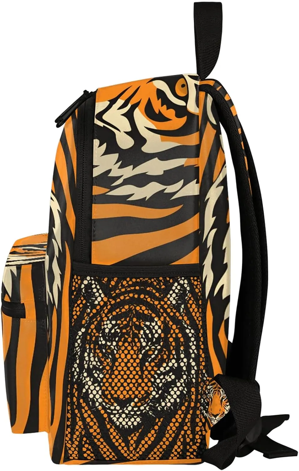 Tiger Skin Personalized Backpack Bag with Name Lightweight Custom Shoulder Bags Waterproof Casual Backpacks Travel Laptop Bag for Work Picnic 12in