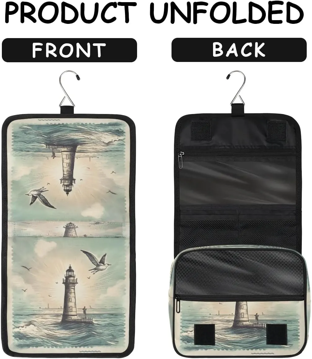 Toiletry Bag Hanging Toiletry Bag Travel Essentials Makeup Bag Travel Size Toiletries Bag Seagull Lighthouse Travel Essentials For Women Travel Containers For Toiletries