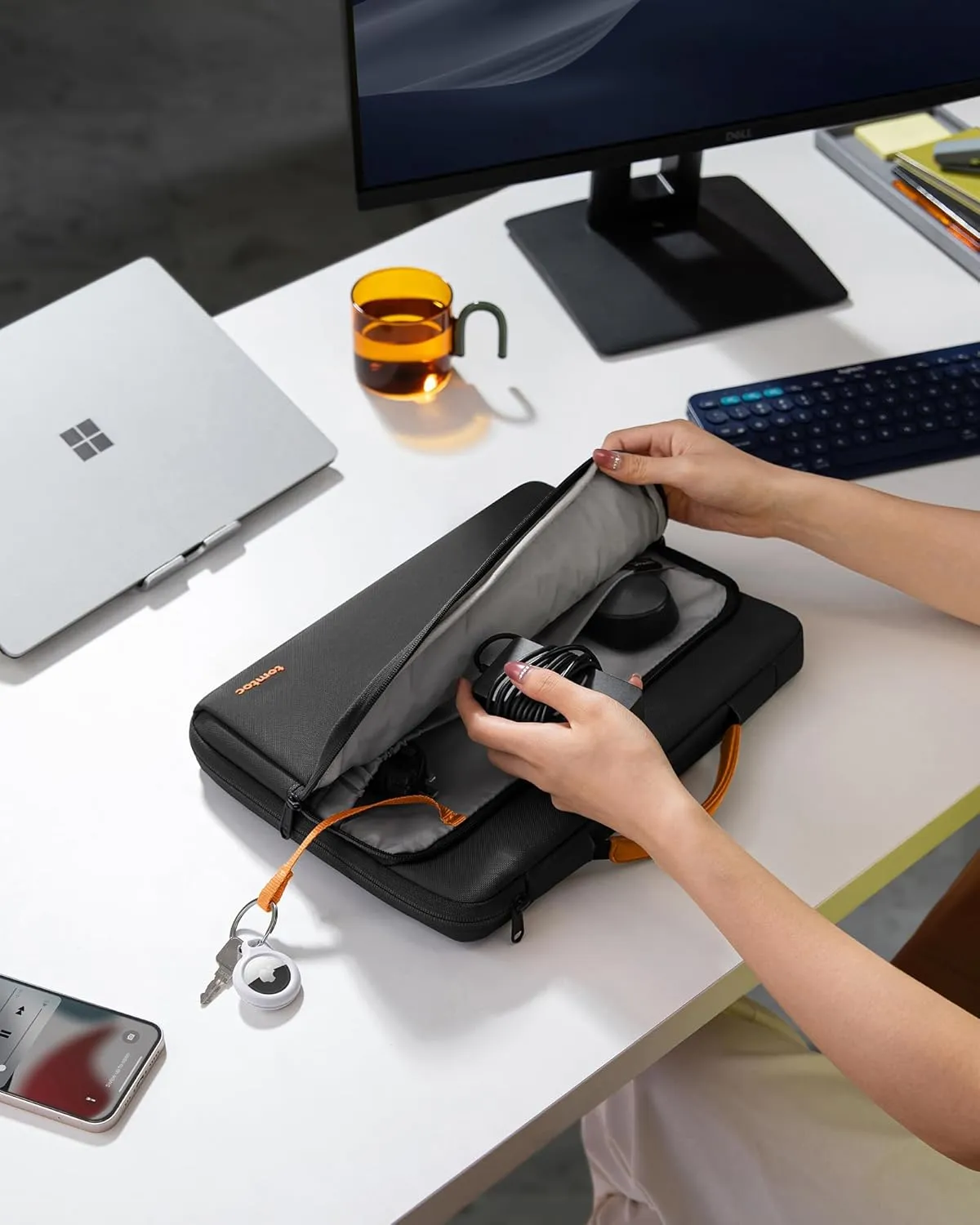 tomtoc 360 Protective Laptop Carrying Bag for The New Razer Blade Pro 17, HP Envy Laptop 17 Inch, Dell Inspiron 17 3000 Laptop, ASUS ROG Zephyrus S 17.3 Inch, Notebook Bag with Accessory Pocket