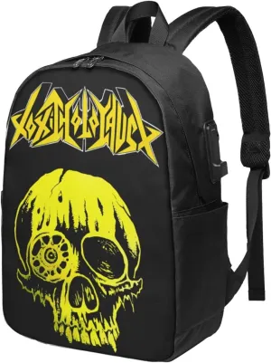 Toxic Music Holocaust Laptop Backpack, Travel Computer Bag with USB Charging Port, Work Business Backpacks
