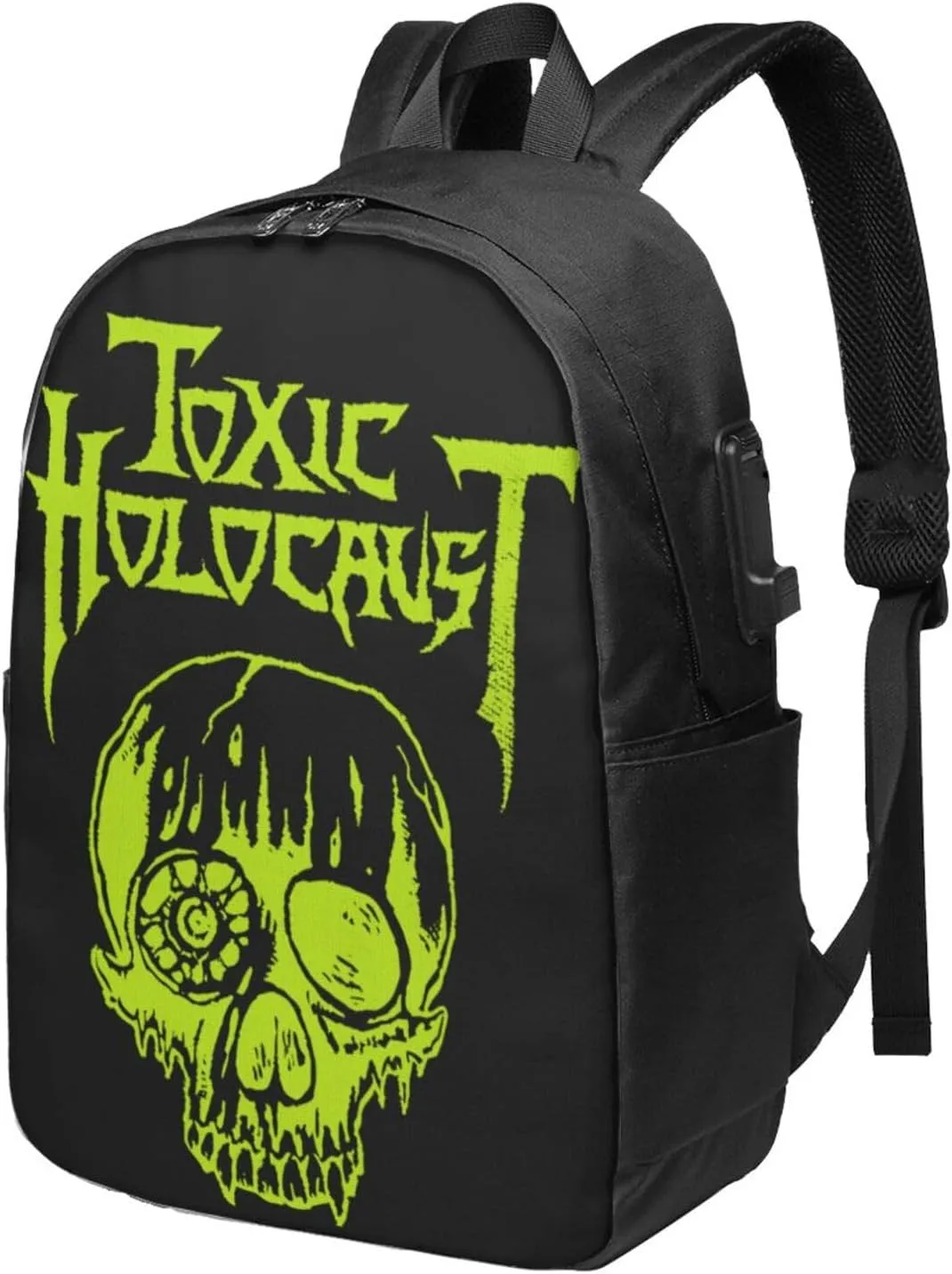 Toxic Music Holocaust Laptop Backpack, Travel Computer Bag with USB Charging Port, Work Business Backpacks