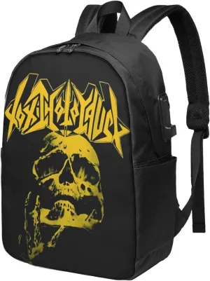 Toxic Music Holocaust Laptop Backpack, Travel Computer Bag with USB Charging Port, Work Business Backpacks