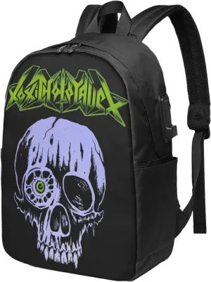 Toxic Music Holocaust Laptop Backpack, Travel Computer Bag with USB Charging Port, Work Business Backpacks